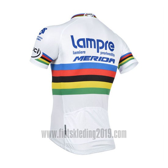 2013 Fietskleding UCI Mondo Campione Lider Lampre Merida Korte Mouwen en Koersbroek